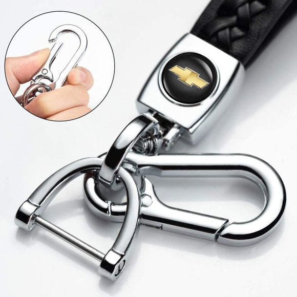 Key Fob Leather Car Key Chain for Chevrolet. Camaro Cruze Volt Equinox Spark - Picture 2 of 3